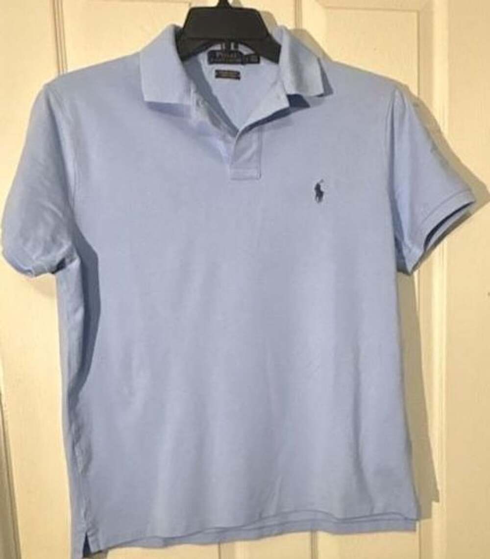 Polo Ralph Lauren Custom Slim Fit Stretch Mesh Polo Size L Light Blue